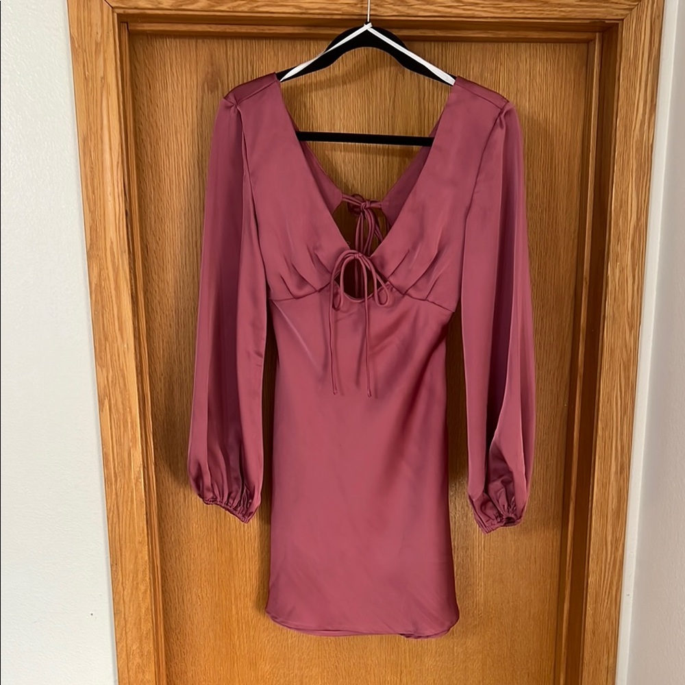 Hello Molly Elegant Mauve Long Sleeve Dress